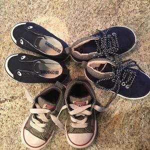 3 gently used pairs of boys shoes